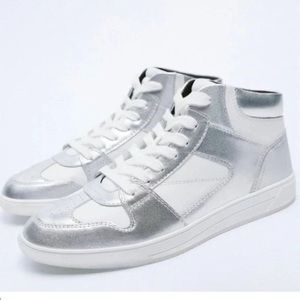 Zara Silver Hightop Shoes